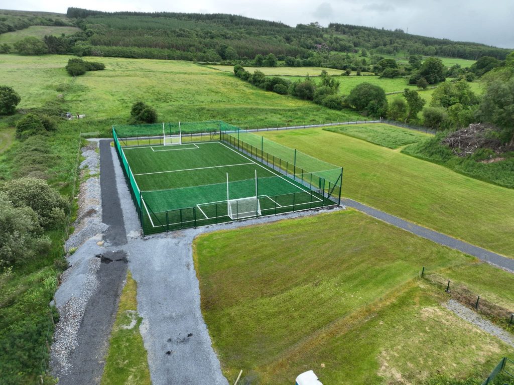 Aerial view of the new Astro-Turf facility at Kilchreest National School