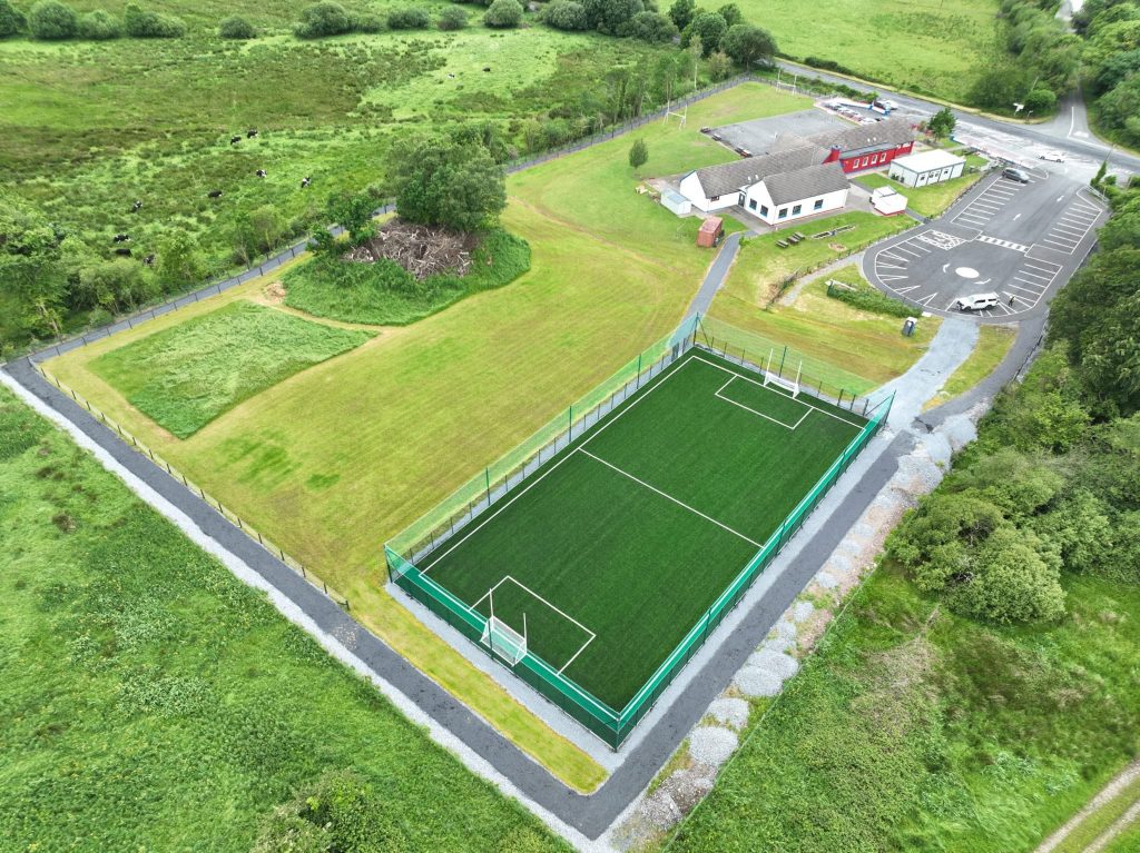 New Astro-Turf pitch beside Kilchreest National School and school grounds