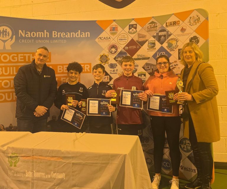 Kilchreest National School Under 13 team at the Credit Union Quiz