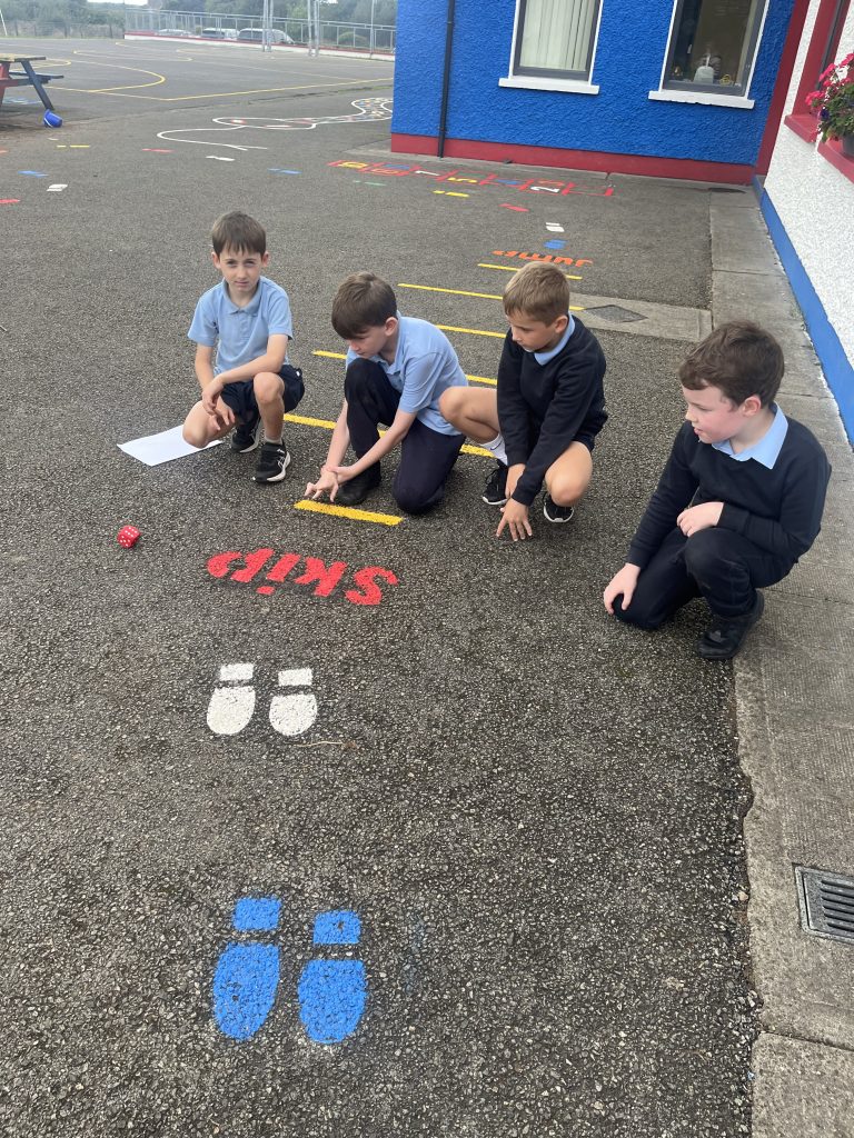 Learning image from Learning in action – Pupils learning together with a dice outdoors
