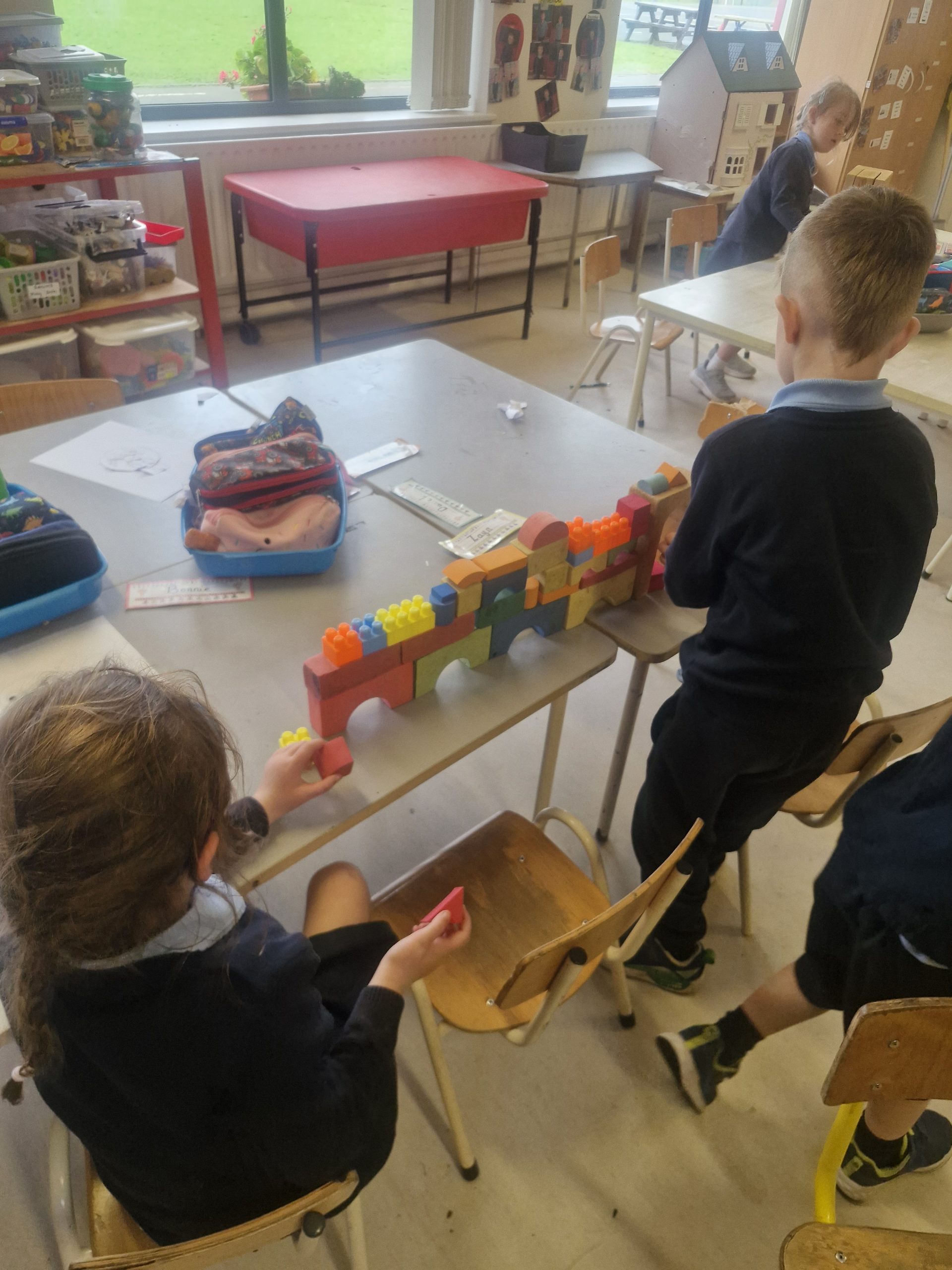 Kilchreest National School infants taking part in the Humpty Dumpty STEM Challenge