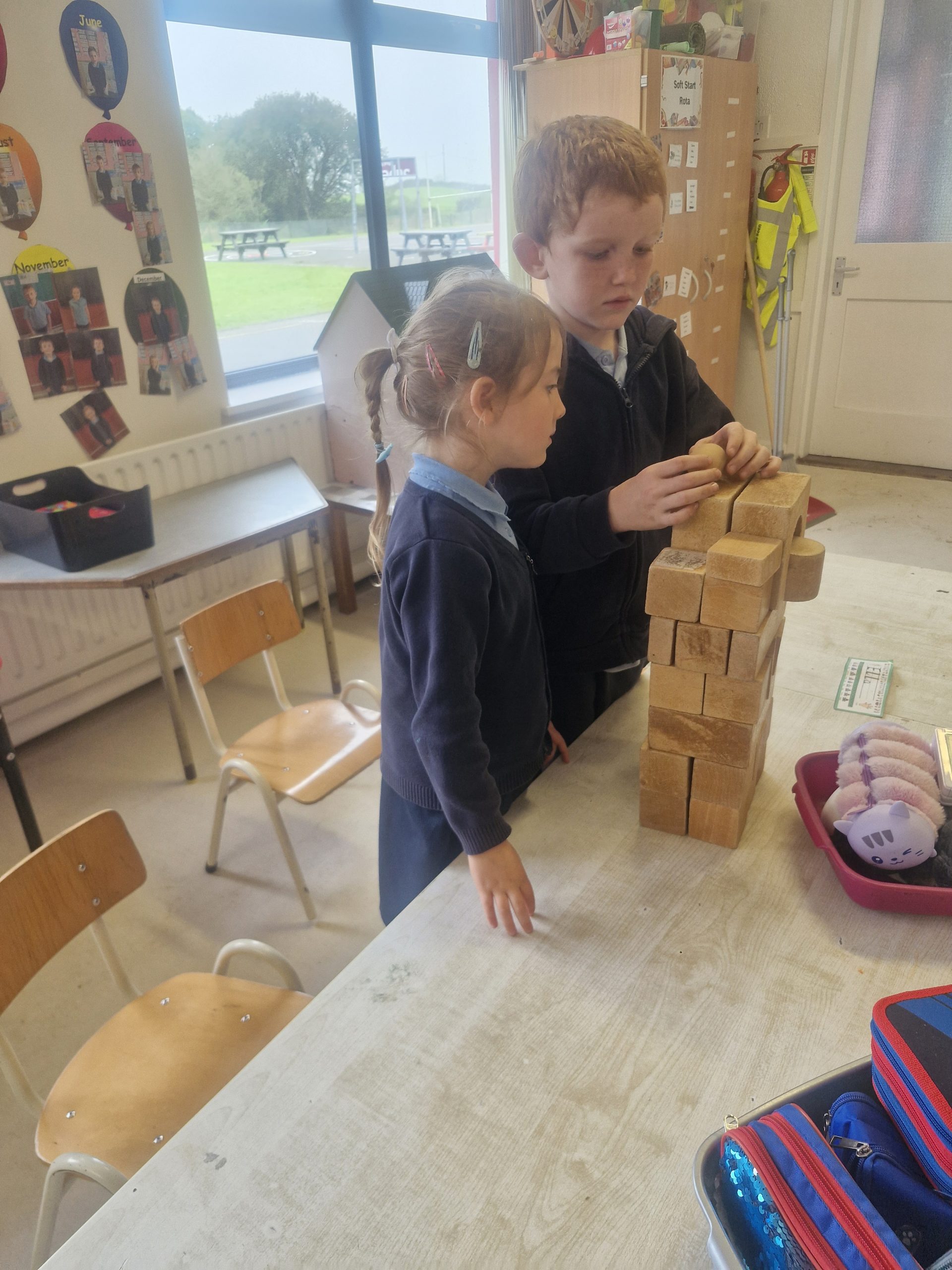 Kilchreest National School infants taking part in the Humpty Dumpty STEM Challenge