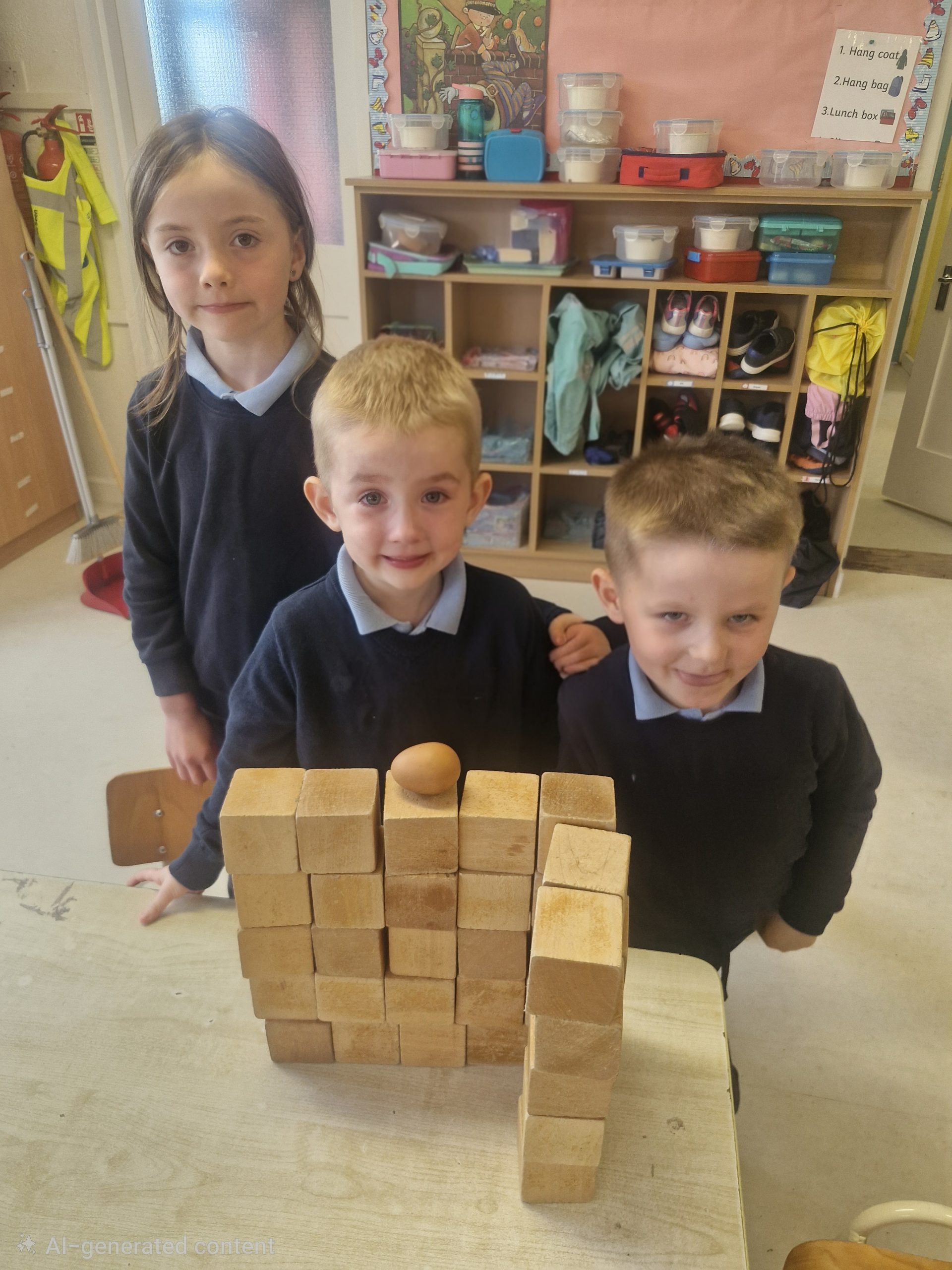 Kilchreest National School infants taking part in the Humpty Dumpty STEM Challenge