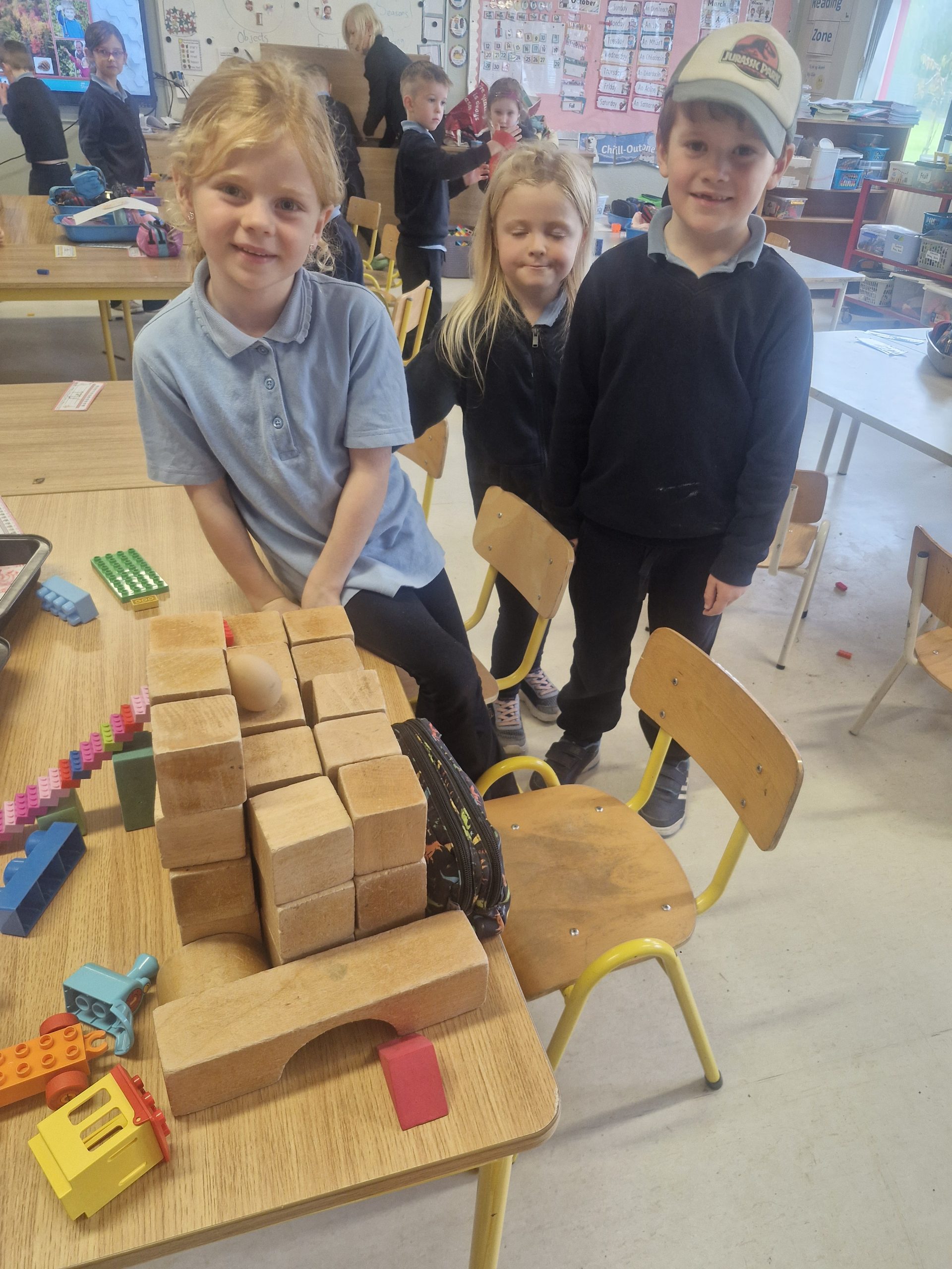 Kilchreest National School infants taking part in the Humpty Dumpty STEM Challenge