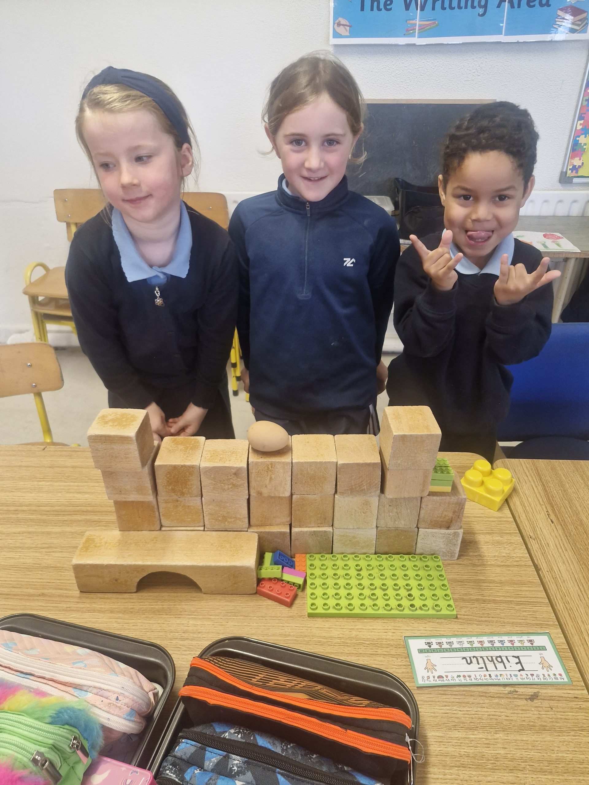 Kilchreest National School infants taking part in the Humpty Dumpty STEM Challenge