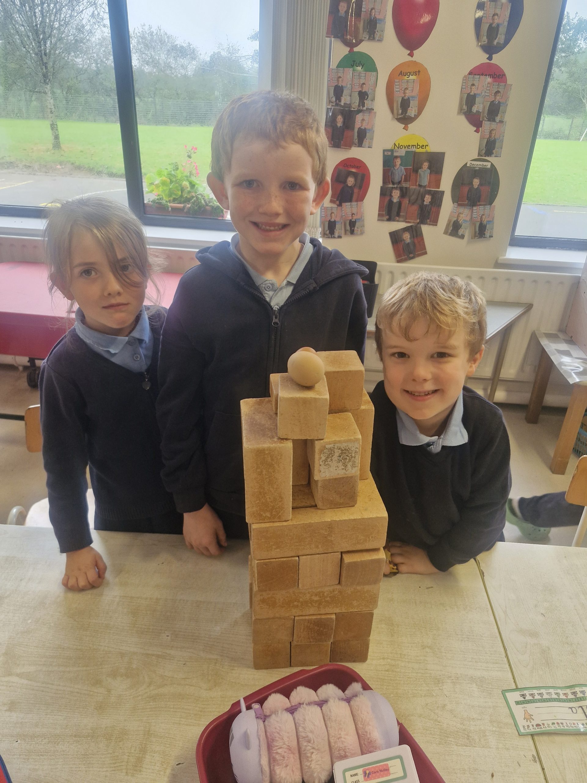 Kilchreest National School infants taking part in the Humpty Dumpty STEM Challenge